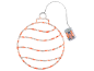 Lumière LED ornementale de Noël en forme de boule avec boîtier à piles.
