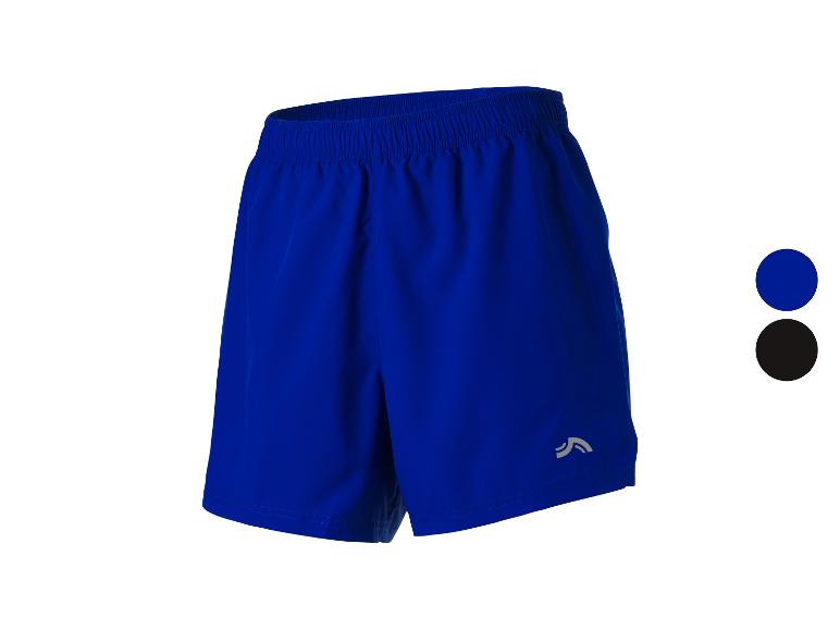 Short de sport bleu pour homme avec taille élastique et petit logo