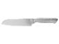 Couteau santoku en acier inoxydable avec manche texturé.