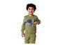 Ensemble de survêtement vert kaki pour enfant avec motif dinosaure à sequins.