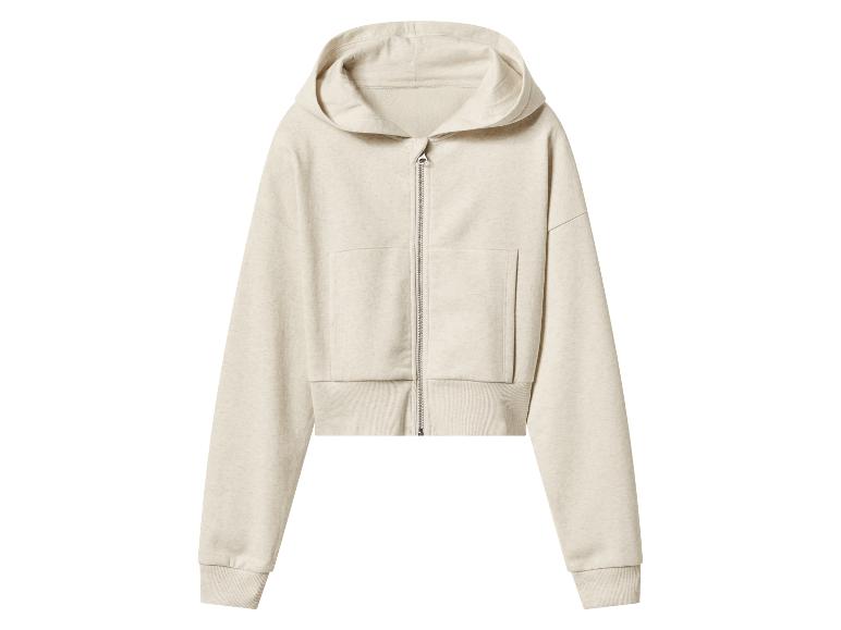 Sweat à capuche zippé beige