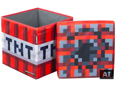 MINECRAFT Pouf coffre de rangement
