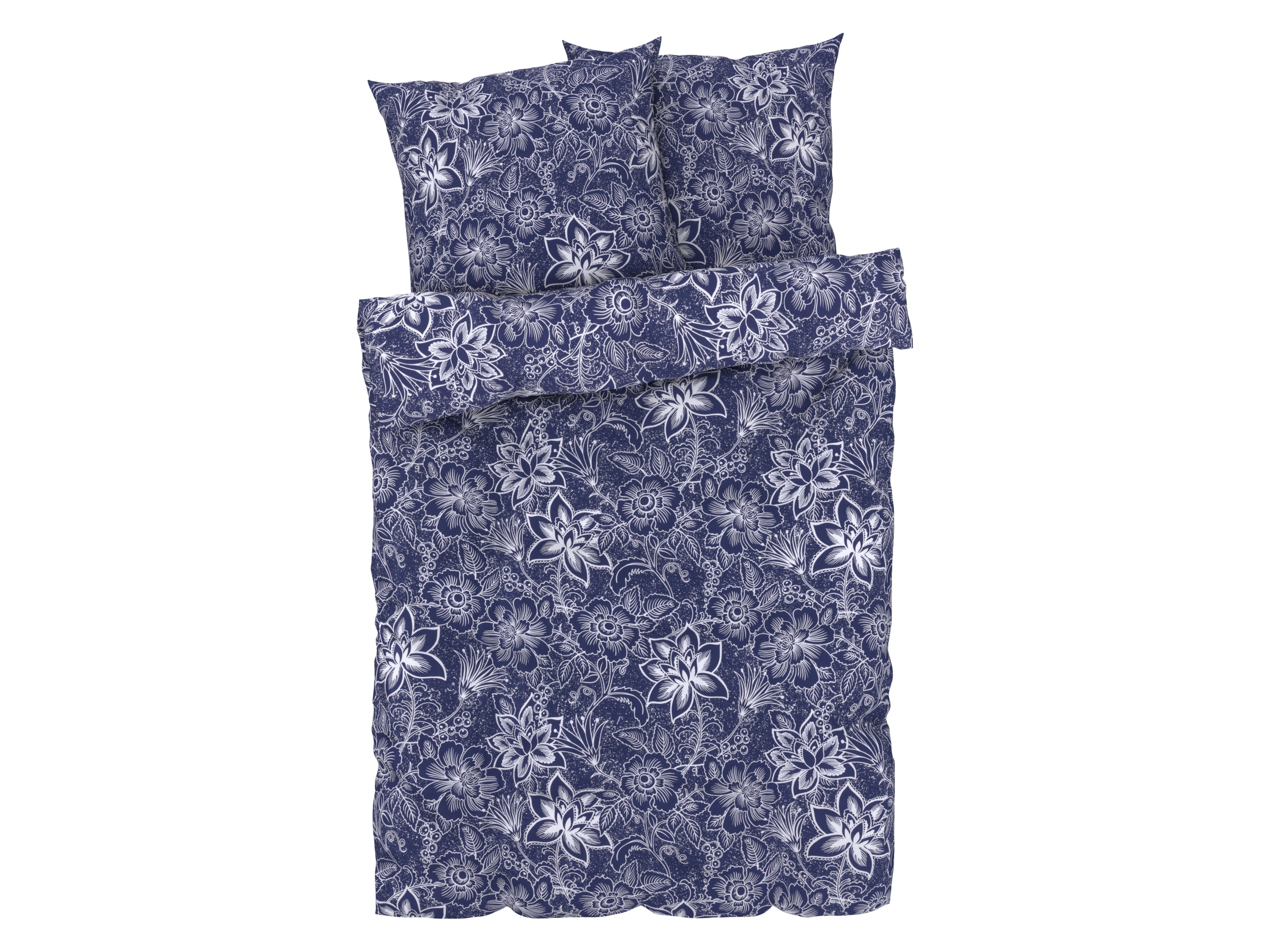 LIVARNO home Parure de lit en percale, 260 x 240 cm (fleurs)