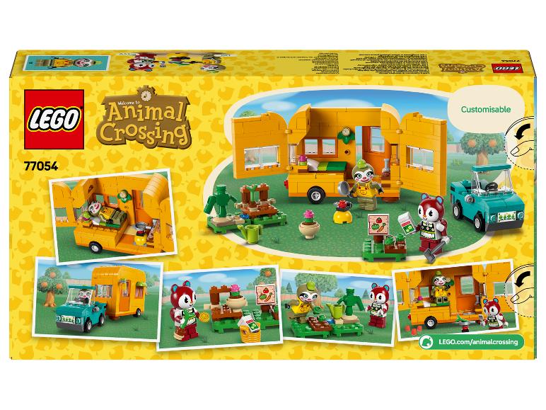 Ensemble LEGO Animal Crossing 77054 avec camping-car et jardin.