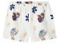 Short blanc pour fille avec imprimé de personnages de dessins animés et de fleurs.