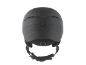 Vue arrière d'un casque de ski noir avec sangle réglable et ventilation