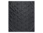 Couverture matelassée gris foncé avec un motif de vagues et de losanges.