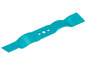 Une lame turquoise pour tondeuse à gazon.