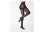 Collants noirs transparents pour femme avec effet sculptant sur fond blanc.