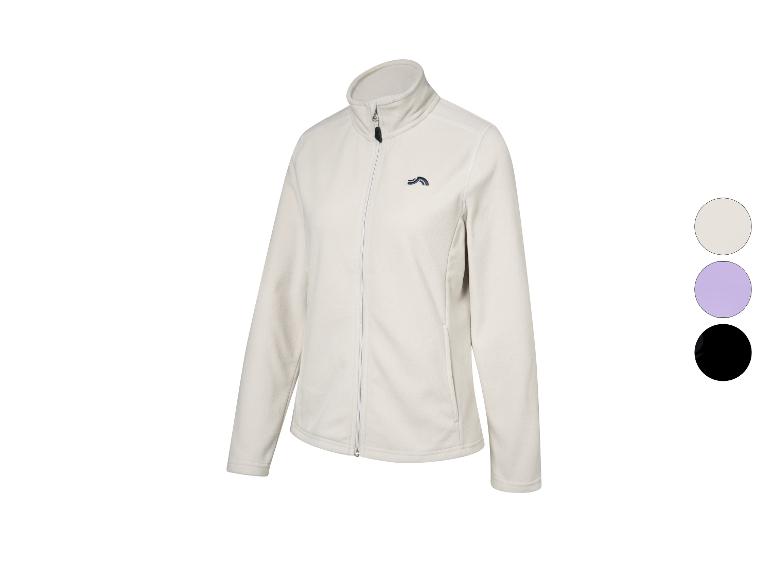Veste polaire beige avec fermeture éclair et logo, disponible en plusieurs couleurs.