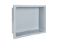 Étagère d'angle Roba en plastique gris clair.