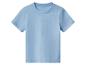 T-shirt enfant bleu clair à manches courtes et col rond.
