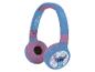 Casque d'écoute bleu avec un thème Stitch.