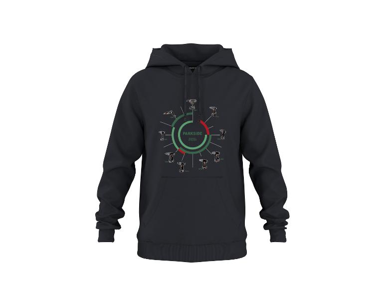 Sweat à capuche noir avec un imprimé graphique de l'évolution des perceuses.