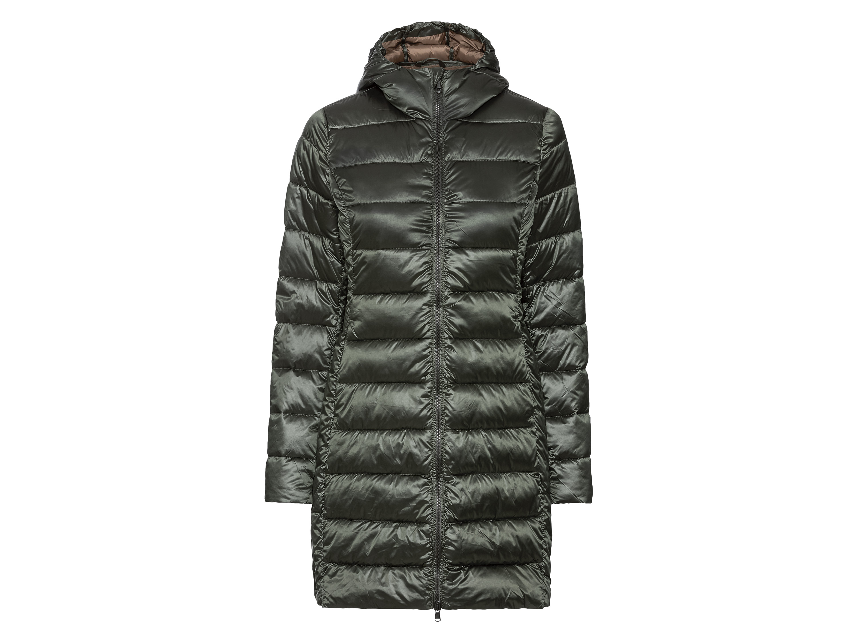 Doudoune longue légère femme (vert métallique)