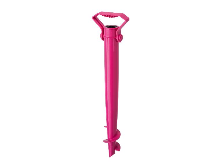 Support de parasol de plage rose avec vis intégrée pour le sable