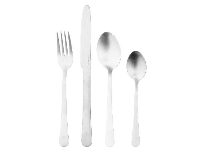 Une fourchette, un couteau Livarno et deux cuillères.