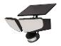 Projecteur LED solaire avec détecteur de mouvement et deux lumières réglables.