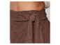Jupe brune nouée, style bohème, tissu ajouré.