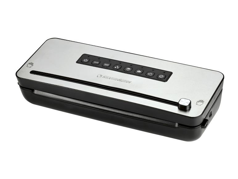 Appareil de mise sous vide SilverCrest, noir et argenté, avec panneau de commande à boutons