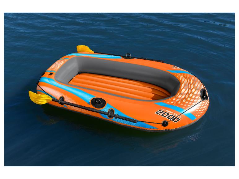 Bateau pneumatique orange Condor Elite 2000 avec rames.
