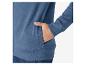 Un sweat-shirt bleu à fermeture éclair.