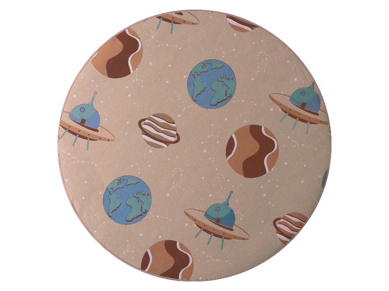 Tapis rond pour enfant sur le thème de l'espace.