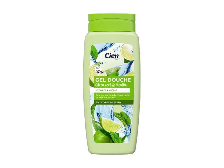 Cien Gel Douche Citron Vert & Menthe, vegan, pour tous types de peaux.