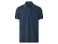 Polo bleu marine avec col et poignets à rayures blanches