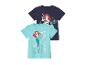 Deux t-shirts Disney La Petite Sirène : un turquoise, un bleu marine.
