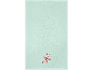 Serviette menthe avec broderie de canne à sucre et nœud rouge.