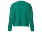 Un pull vert foncé en maille à manches longues.