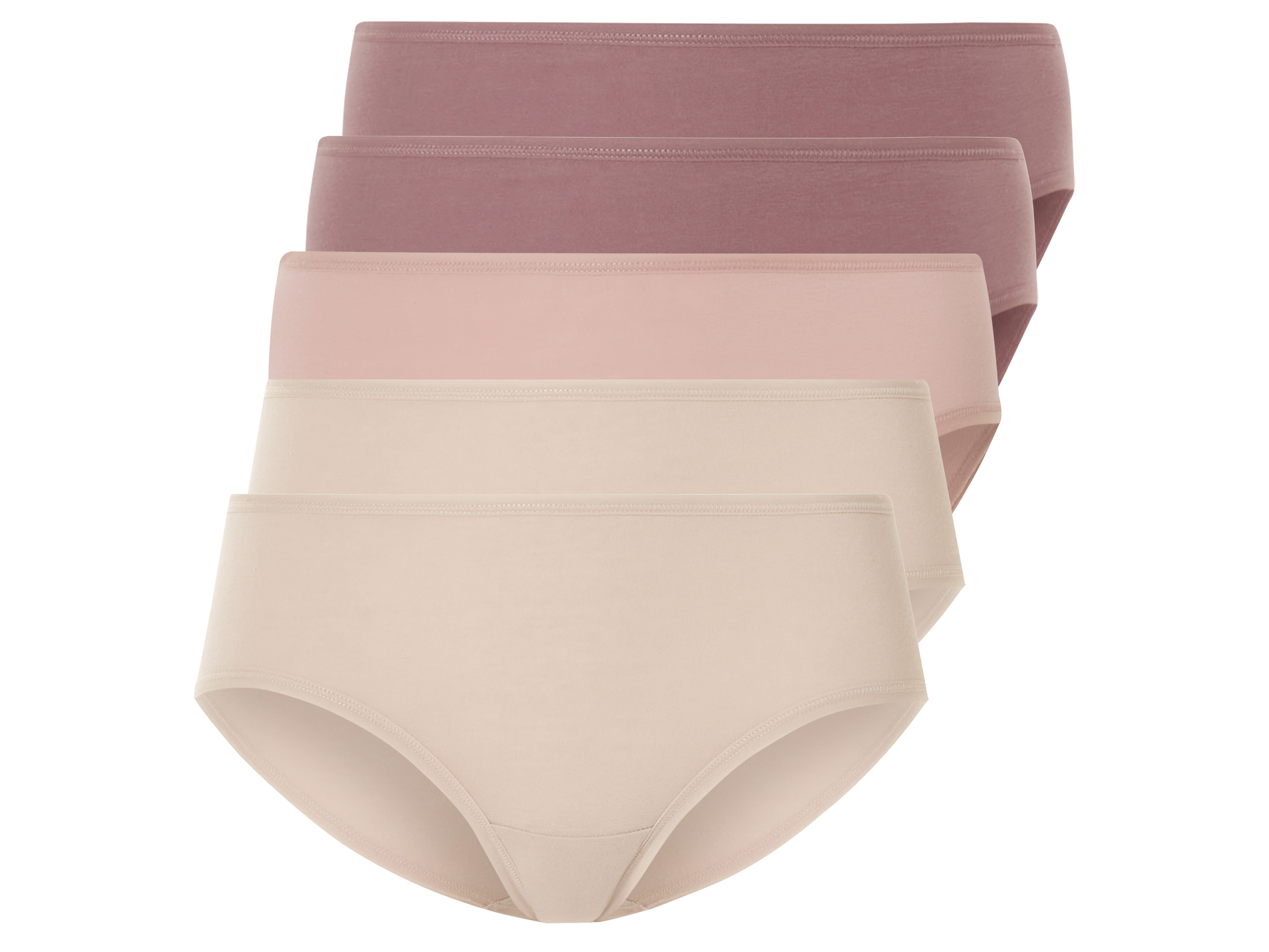 esmara® Lot de 5 hipsters femme (rose/beige, S(34/36))
