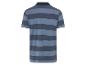 Polo rayé bleu marine et bleu clair, vue arrière.