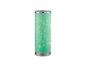 Lampe de table verte avec base en métal et motif étoiles.