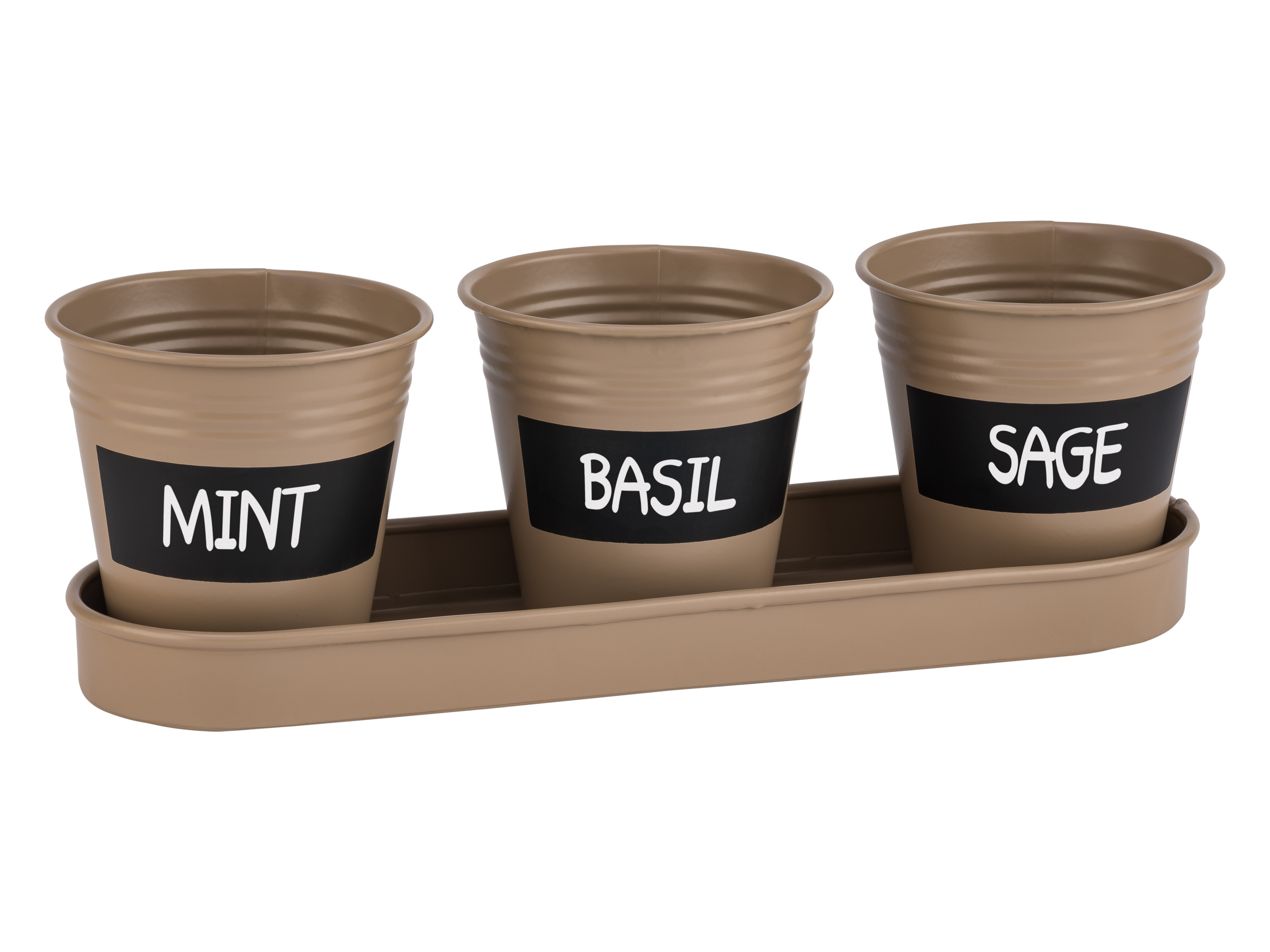 PARKSIDE® Lot de 3 pots pour herbes aromatiques (beige)