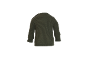 Pull vert foncé à manches longues, vue de dos