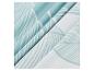 Tissu à rayures bleues et blanches avec un motif de feuilles.