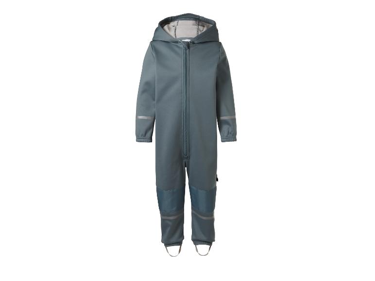 Combinaison imperméable pour enfants avec capuche et détails réfléchissants, grise