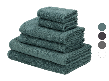 LIVARNO home Lot de 6 serviettes de toilette en éponge