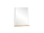 Miroir rectangulaire avec cadre blanc et étagère en bois clair