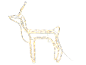 Figurine de renne illuminée avec des lumières LED blanc chaud, sur fond blanc.