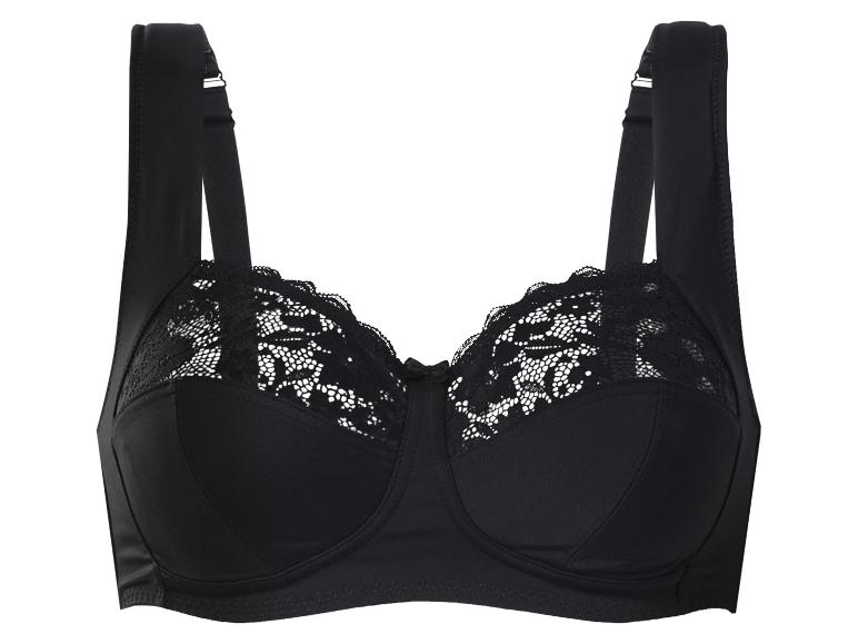 Soutien-gorge noir en dentelle à larges bretelles