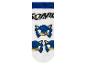 Chaussettes blanches pour enfants avec bord-côte bleu et motifs Sonic the Hedgehog.