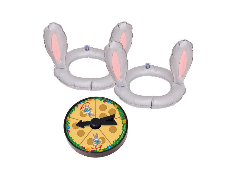Deux bandeaux gonflables en forme d'oreilles de lapin et un spinner de jeu sur le thème du lapin.