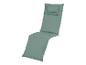 Un fauteuil inclinable vert avec coussin.
