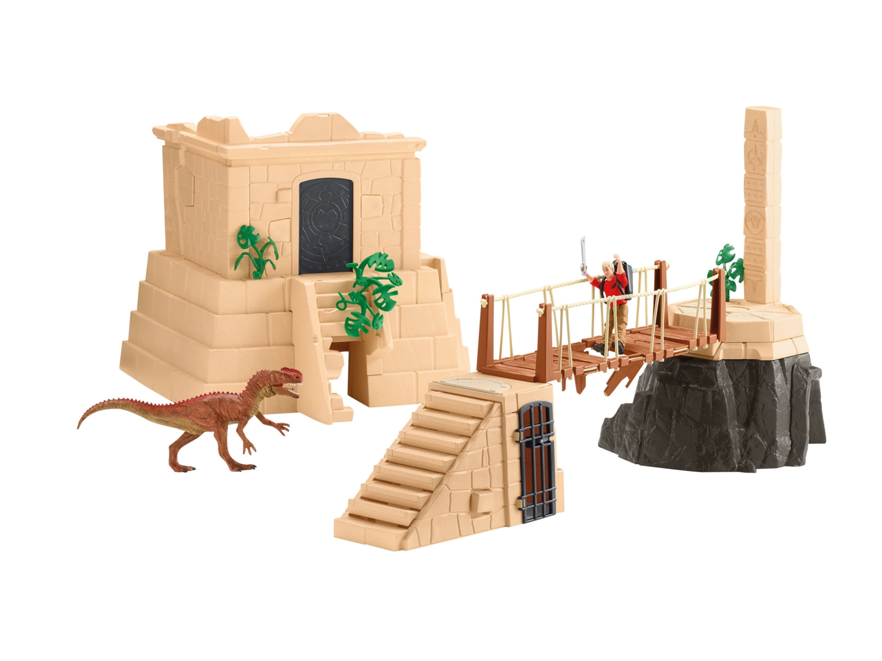 Aventures au temple perdu Schleich 42657 Dinosaurs Coffret avec un dinosaure Monolophosaurus inclus Pour enfant dès - vue 7