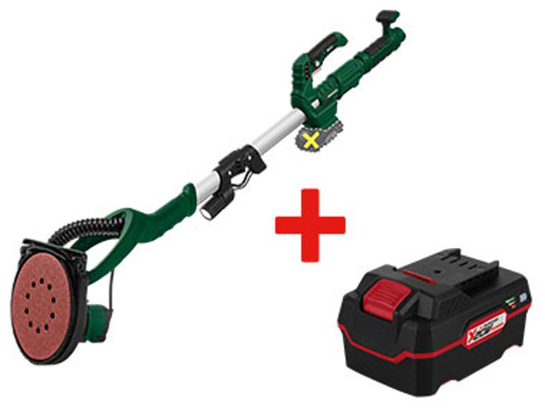 Ponçeuse électrique sans fil Einhell avec batterie supplémentaire.