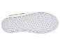Semelles de chaussures : vue de dessous de baskets blanches.