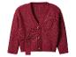 Cardigan rouge tricoté avec boutons et détails de nœuds
